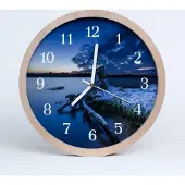 Tulup Holzuhr 30fi cm wanduhr - Landschaft Landschaft