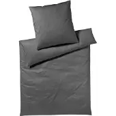 Elegante Mako-Satin-Bettwäsche-Garnitur 2364 Air Farbe Graphit Größe 155x220cm+80x80