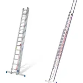 Mauderer Alutechnik Mauderer Bavaria Seilzugleiter 965 mit Klapptraverse verstärkte 3x14 Dreikantsprossen