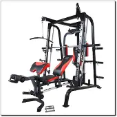 HMS Atlas X2 | Multifunktionale Smith Machine mit Bank, Butterfly & Kabelzug | Profi Heim-Fitnessstation