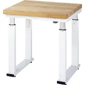 RAU Arbeitstisch Serie adlatus 600, 750 x 700 x 740-1140 mm, Buche-Massiv-Platte