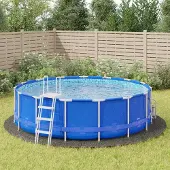 vidaXL Möbel Pool-Bodentuch Hellgrau Ø500 cm Polyester Geotextil - Poolzubehör 94229