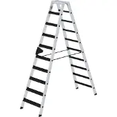 Proregal Stufen-Stehleiter beidseitig begehbar mit clip-step relax 2x10 Stufen