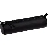 Clairefontaine 6x Schlampermäppchen rund Leder schwarz Ø5,5x22cm Schwarz 8320C
