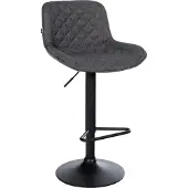 CLP Barhocker höhenverstellbar, Barstuhl Kasson drehbar mit Rückenlehne, modern schwarz Material Stoff