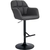 CLP Barhocker Natoma Kunstleder Metall Matt Schwarz/Schwarz