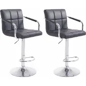 CLP 2er Set Barhocker Lucy V2 höhenverstellbar und drehbar schwarz Gestell Farbe chrom