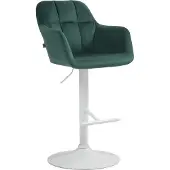 CLP Barhocker Natoma Samt Metall Matt Weiss/Grün