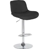 CLP Barhocker Solon Chrom höhenverstellbar und drehbar mit Rückenlehne schwarz Material Stoff
