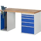 RAU Werkbank Modell 7511 mit 5 Schubladen und Schrank BxTxH 1500x900x840mm