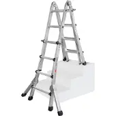 Iller-Leiter Iller Teleskopleiter, beidseitig begehbar mit Dreiecksausleger, 4x4 Sprossen und 4,95m AH