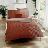 TRAUMSCHLAF Biber Bettwäsche Master 200x200 cm + 2x 80x80 cm terra