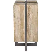 Natur24 Barhocker Garrett 32 x 32 x 70 cm Stahl Tannenholz Natur Schwarz