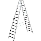 MUNK Günzburger Steigtechnik MUNK Stehleiter beidseitig begehbar mit clip-step R13 2x14 Stufen