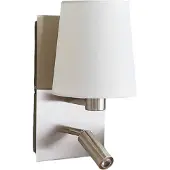LINDBY Wandleuchte Aiden, weiß, nickel, LED-Leselicht