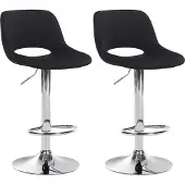 CLP 2er Set Barhocker Camden Samt drehbar und höhenverstellbar schwarz Material Gestell Metall in Chromoptik