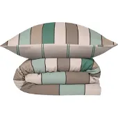Schiesser Bettwäscheset Knut | Gestreift | Renforcé | 2-teilig | 100% Baumwolle | Angenehm weich & glatt | YKK-Reißverschluss | 135x200 cm + 80x80 cm | Mint