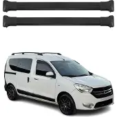 Omtec Dachträger Grundtäger für Dacia Dokker 2012-2021 75kg Aluminium Schwarz 2tlg
