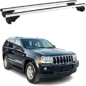 Omtec Dachträger Grundtäger für Jeep Grand Cherokee WK 2005-2010 75kg Alu Silber 2 tlg