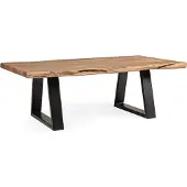 Natur24 Couchtisch Artur 115 x 65 x 40 cm mit Metallbeinen und Akazienholz Tischplatte