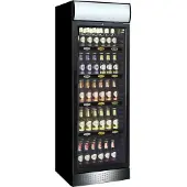 Esta Eco Glastürkühlschrank Schwarz 298 Liter - Glastür, LED Leuchtaufsatz, Umluftkühlung
