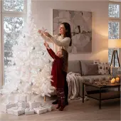 Gravidus Weißer Weihnachtsbaum 180 cm künstlicher Tannenbaum 600 Spitzen