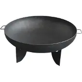 Linder Exclusiv GmbH Feuerstelle Feuerschale massiv Ø80cm Stahl 2Griffe Terrassenfeuer Gartenfeuer