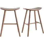 Miliboo - Walnuss Barhocker H65 cm (2er Set) DEMORY
