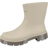Bockstiegel Damen Bootie Gummistiefel Ramona - Regenstiefel Stiefellette zweifarbig aus PVC in Hellgrau-Taupe Größe 42