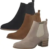 Tamaris Damen Chelsea Boots Stiefeletten Leder 1-25342-26, Größe:41 EU, Farbe:Beige