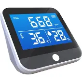 Purline Drahtlose Wetterstation mit PM2-Sensor, CO2-, Temperatur- und Feuchtigkeitsmesser
