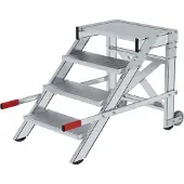 MUNK Günzburger Steigtechnik MUNK Arbeitspodest fahrbar Aluminium geriffelt 600mm Stufenbreite 4 Stufen
