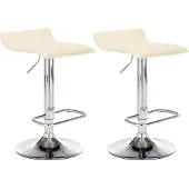 CLP 2er Set Barhocker Dyn höhenverstellbar und drehbar | Farbe creme
