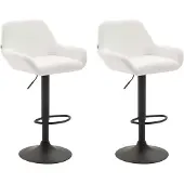 CLP 2er Set Barhocker Braga Kunstleder schwarz weiß