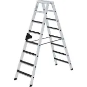 Proregal Stufen-Stehleiter beidseitig begehbar mit clip-step R13 2x8 Stufen