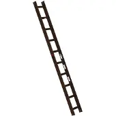 Euroline Premium Kaminkehrerleiter 10 Sprossen RAL8014 Braun