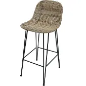 Frank Flechtwaren Rattan-Bar-Stuhl 'Modern Line' Möbel Terrasse Garten Wintergarten Balkon Wohn