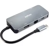 Roline USB-C Multiport Dockingstation, 4K HDMI, USB-A, USB-C, PD, LAN