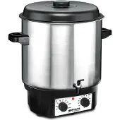 Rommelsbacher Einkochvollautomat KA 2004/E, Edelstahl, 27 Liter, stufenlose Temperaturregelung, Ablaufhahn, 120 Minuten Zeitschaltuhr, 1800 Watt