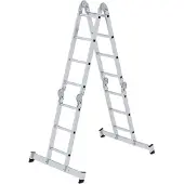 MUNK Günzburger Steigtechnik Günzburger Mehrzweckleiter Aluminium 2x3 / 2x4 Sprossen geklappt H350xB1230xT250mm - 31314