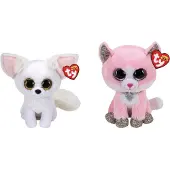 TY - Stofftiere - Beanie Boo's - Phoenix Fox & Fiona Pink Cat