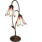 Clayre & Eef Tiffany Tischlampe 61 cm Braun Rosa Polyresin