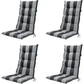 Madison - Gartenstuhlauflage High Back Alice grau - Ca. 123x50 cm - 4er-Set