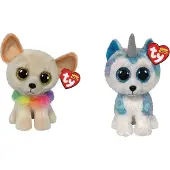 TY - Stofftiere - Beanie Boo's - Chewey Chihuahua & Helena Husky