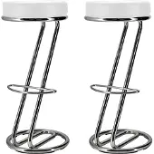 Pemora Barhocker Z Form 2-er Set mit gepolstertem Sitz ZEUS; Sitzpolster: weiß