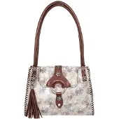 Sima Trachtentasche aus Leder mit Blumenaufdruck Modell 168-4183
