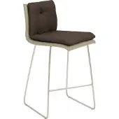 Mayer Barstuhl Sitzmöbel 1231 48,5 x 51,5 x 90 cm Edelstahl/taupe + schokobraun 1231_K4_126