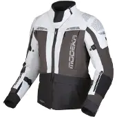 Modeka Hydron wasserdichte Damen Motorrad Textiljacke, hellgrau/dunkelgrau/schwarz, 40