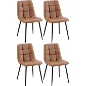 CLP 4er Set Esszimmerstuhl Antibes Kunstleder dunkelbraun