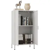 VCM Stahl Kommode | Sideboard mit Drehtüren | Maße ca. H. 110 x B. 60 x T. 35 cm - Flokas M